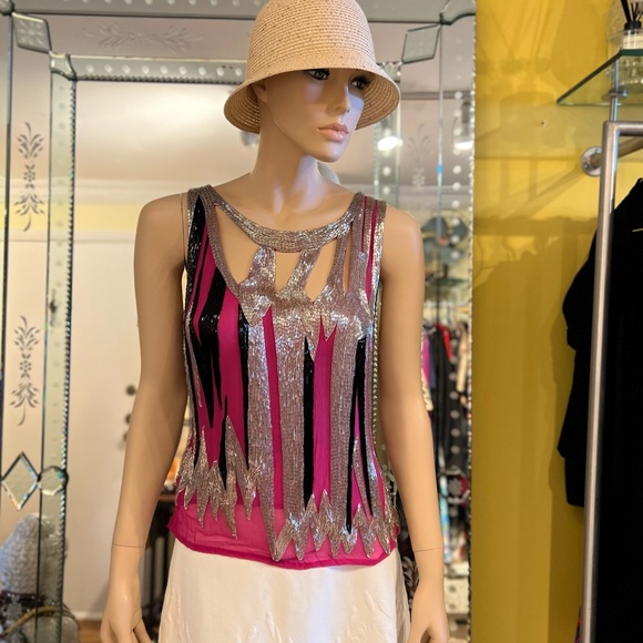 Barron Duquette  Top Size Small 100% silk zip closure amazing quality - Picture 5 of 16